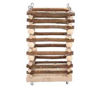 HEEPDD Wooden Rabbit Feeder, Large Capacity Pine Wood Small Animal Rack with 4 Metal Hooks for Rabbits Guinea Pigs Hamsters Chinchillas