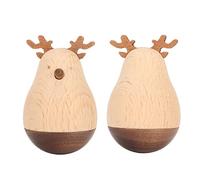 HEEPDD Wooden Roly Poly Toy, Wobbler with Balancing Features, Adorable Educational Toy for Kids Home and School Wooden Roly Poly, Synthetic Wood Deer Nan Collected Items