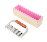 HEEPDD Wooden Soap Cutter Mold, Pine and Silicone Material, Perfect for Homemade Soap Making, Essential Tools for Beginners and Craft Lovers