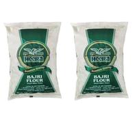 Heera Bajri Flour 1kg - Pearl Millet Flour for Traditional Indian Recipes - Ideal for Rotis, Bhakhri Atta (Pack of 2)