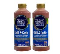 Heera Chilli And Garlic Sauce 500Ml Mild Fruity Chilli Sauce With Twist Of Garlic Suitable For Vegetarians Pack Of 2