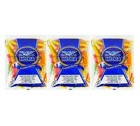 Heera Far Far Long Tubes (Fryums) 200g (Pack of 3) - Uncooked Snack Pellets for Frying - Either Eaten As A Snack Or Served To Accompany A Meal