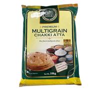 Heera Premium Multigrain Chakki Atta (Pack of 1) - Indian Wheat Flour Grain - Mixture of Grains and Seeds for Baking Flatbreads, Roti, Naan, Chapati and Puri - 10kg Bag