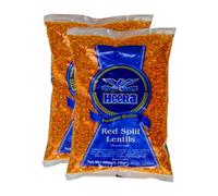 Heera Red Split Lentils 500G Masoor Dall No Artificial Colors Product Of India Pack Of 2