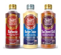 Heera Sauce Variety Pack, BBQ, Burger and Thai Sweet Chilli, 500 ml Each, Pack of 3