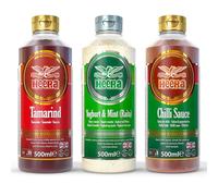 Heera Sauce Variety Pack, Tamarind, Chilli, Yoghurt Mint Raita, 500 ml Each, Pack of 3