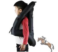 Heerben Equestrian Airbag Vest for Kids, Adjustable Easy Clean 4 Seasons Horse Riding Training Protective Equipment,Black,L