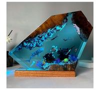 Heerben Whale Diver LED Ocean Night Light, Epoxy Resin Ocean Lamp, Office Desk Bedroom Holiday Decorative Night Light,10 * 6in