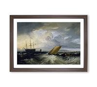 Heerness As Seen from The Nore by Joseph Mallord William Turner Framed Print | A2 Walnut Framed Wall Art | Ready to Hang | Modern Nature Picture | Living Room Bedroom Lounge Office