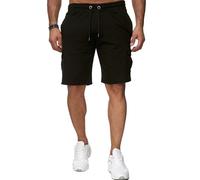 Heersan Men's Summer Casual Sports Short Elastic Waistband and Drawstring Shorts for Men UK with Pockets for Fitness, Jogger, Workout, Training Black