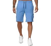 Heersan Men's Summer Casual Sports Short Elastic Waistband and Drawstring Shorts for Men UK with Pockets for Fitness, Jogger, Workout, Training Blue