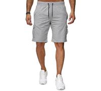 Heersan Men's Summer Casual Sports Short Elastic Waistband and Drawstring Shorts for Men UK with Pockets for Fitness, Jogger, Workout, Training LightGray