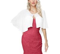 Heersan Women's Bolero Shrug Summer Chiffon Pearl Cropped Cardigans Tops UK Shawl Going Out Tops Thin Bolero Cardigans UK White