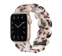 Heesch Compatiable with Apple Watch Band for Women Tortoise Shell Stretchy Bracelet Strap for Apple Watch Wristband iwatch 7,6,5,4,3,se, 44mm/42/45mm