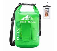 HEETA Dry Bag Waterproof for Women Men, Roll Top Lightweight Dry Storage Bag Backpack with Phone Case for Travel Swimming Boating Kayaking Paddle Board Camping Beach Accessories (Green, 5L)