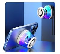 heetipuk Magnetic Bluetooth Speaker, Portable Phone Stand for iPhone, Gifted Magnetic Ring for Phone Case, 5W Mini Speaker with Lanyard & RGB Night Light, TF Card Playing
