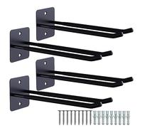 Heevir Large Garage Hooks Heavy Duty - 4 Pack 12.2" Long Garage Storage Utility Hooks, Wall Mount Ladder Hanger, Garage Organizer for Hanging Tool, Chairs, Hoses, Garden Tool, Bulk Items, Ropes, etc.
