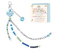 HEEYA 1st Class Boy Courage Stone for Children School Child 2026 Gift Maths Learning Calculation School Cone Filling First Day of School Introduction Lucky Charm Courage with Greeting Card Blue