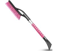 HEEYA 27 Inch Snow Brush and Ice Scraper with Foam Grip for Car - Pink