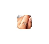 HEEYA Gold Silver Ring Set - Thumb Rings for Women,Sterling Silver Gold Heart 8 Ring Set, Adjustable Rings for Women Set,Rings Women Set Cubic Zirconia Jewellery for Women Girl Gifts On Birthday