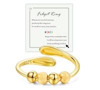 HEEYA To My Dear Gold Fidget Ring, Gold Fidget Rings for Anxiety Women, Anxiety Ring for Mum Her Women Men, Adjustable Anti Aniexty Stress Relief Spinner Thumb Rings, Birthday Christmas Gifts