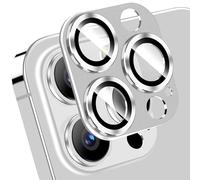 HeeYeal Camera Lens Protector for iPhone 16 Pro / 16 Pro Max 5G, Full Coverage 9H Tempered Glass Rear Lens, HD Aluminium Alloy Camera Protective Film for iPhone 16 Pro / 16 Pro Max 5G - Silver
