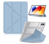 HeeYeal Case for Xiaomi Redmi Pad 2 Pro 12.1 Inch 2025/Xiaomi POCO Pad M1, transparent PC + PU Leather, Multiple Angles Viewing Positions, Auto Wake/Sleep with Pencil Holder Case - Blue
