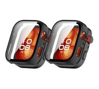 HeeYeal Case forHuawei Watch Fit 4 Pro [2 Pack], 9H PC Hardness, Glass Protective Film + Hard Plastic Bezel, Anti-Scratch Shockproof Screen Protector Cover for Huawei Watch Fit 4 Pro - Black + Black