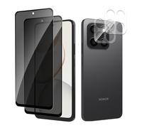 HeeYeal Privacy Screen Protector, with Camera Lens Protection for Honor 400 Smart 5G [2 + 2 Pack], [Anti-Scratch] [9H] [Case Friendly] Anti-Spy Tempered Glass Film for Honor 400 Smart 5G