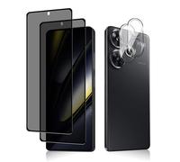 HeeYeal Privacy Screen Protector, with Camera Lens Protection for Xiaomi Poco F6 5G [2 + 2 Pack], [Anti-Scratch] [9H] [Case Friendly] Anti-Spy Tempered Glass Film for Xiaomi Poco F6 5G