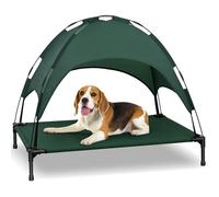 Heeyoo Elevated Dog Bed with Removable Canopy, Portable Dog Cot with Shade Tent, Outdoor Raised Pet Cot Cooling Bed for Dogs