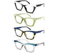 HEEYYOK Reading Glasses Women Men 4Pack Blue Light Blocking Computer Readers Square Oversized Anti UV/Eyestrain Cheaters Eye Glasses +2.25
