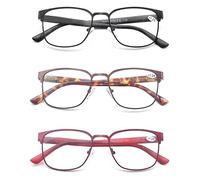 HEEYYOK Reading Glasses Women&Men Blue Light Blocking Computer Readers Glasses,3 Pack Metal Frame Anti UV Digital Eyeglasses