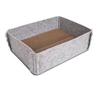 HEEZOU Ergonomic Cats Bed With Corrugated Paper Scratcher Post For Indoor Pet Entertainment Space Saving Rest Place Cats Scratcher Bed