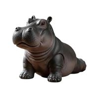 HEEZOU Meditations Clumsy Hippo Figurine Craft Desktop Shelf Decors For Meditating Enthusiasts Collectors Hippo Meditations Figurine