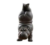 HEEZOU Meditations Clumsy Hippo Figurine Craft Desktop Shelf Decors For Meditating Enthusiasts Collectors Hippo Meditations Figurine