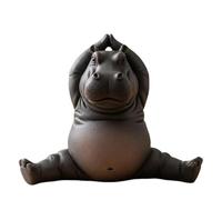 HEEZOU Meditations Clumsy Hippo Figurine Craft Desktop Shelf Decors For Meditating Enthusiasts Collectors Hippo Meditations Figurine