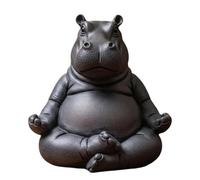HEEZOU Meditations Clumsy Hippo Figurine Craft Desktop Shelf Decors For Meditating Enthusiasts Collectors Hippo Meditations Figurine