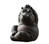 HEEZOU Meditations Clumsy Hippo Figurine Craft Desktop Shelf Decors For Meditating Enthusiasts Collectors Hippo Meditations Figurine