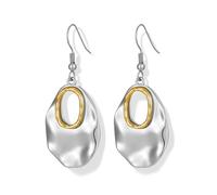 Hefanny Large Hammered Teardrop Dangle Earrings Geometric Chunky Flower Earrings Women's Trendy Statement Jewelry Multiple Styles, M, Copper, No Gemstone