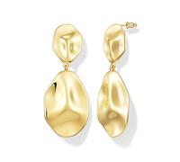 Hefanny Large Hammered Teardrop Dangle Earrings Geometric Chunky Flower Earrings Women's Trendy Statement Jewelry Multiple Styles, M, Copper, No Gemstone