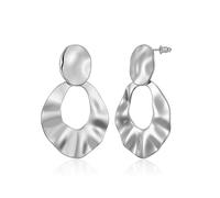 Hefanny Large Hammered Teardrop Dangle Earrings Geometric Chunky Flower Earrings Women's Trendy Statement Jewelry Multiple Styles, M, Copper, No Gemstone