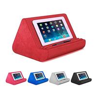 hefeilzmy Tablet Pillow Stand for Ipad,Pillow Soft Pad for Lap with Pocket Multi-Angle Soft Pillow Lap Stand for iPads,Tablets,E-Readers, Smartphones, Books,Magazines (Wine Red)