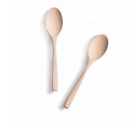 Hefild 7.3inch Small Wooden Spoons, 2PCS Uncoated Beech Plain Small Wooden Spoons Set, Table Spoons for Present Honey, Serving, Eating, Soup, Chocolate, Coffee, Tea