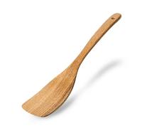 Hefild Curved Wooden Spatula for Cooking, 12.5inch Wood Turner for Frying, Non-Scratch Wood Flat Spurtle for Pan & Wok, Acacia Wooden Cooking Utensils for Non Stick Cookware, Long Handle Scraper