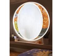 HEFJIAYCIQ 360° Rotating Round Window, Flush Mount Aluminium Alloy Swivel Tempered Glass, Window Replacement for Attic Bedroom Kitchen,White 1,40cm/15.7in