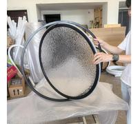 HEFJIAYCIQ 360° Rotation Around Center Round Window, Aluminium Alloy Frame Tempered Glass Window with Handles, for Bathroom, Kitchen, Living Room, Attic, Office, Cafe,Black 2,45cm/17.7in