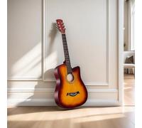 HEFJIAYCIQ 38 Inch Acoustic Guitar, 6 Steel-String Wood Guitar with Starter Kit, Gig Bag, Strings, Strap, Pitch Pipe And Pick,Sunset,38in