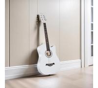 HEFJIAYCIQ 38 Inch Acoustic Guitar, 6 Steel-String Wood Guitar with Starter Kit, Gig Bag, Strings, Strap, Pitch Pipe And Pick,White,38in