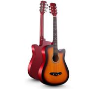 HEFJIAYCIQ 38 Inch Acoustic Guitar, 6 Steel-String Wood Guitar with Starter Kit, Gig Bag, Strings, Strap, Pitch Pipe And Pick,Sunset,40in